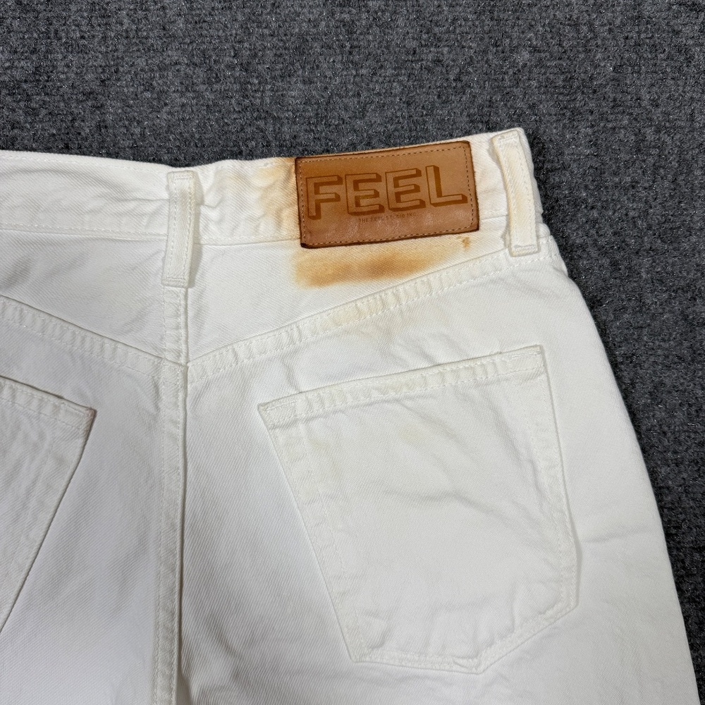 THE FEEL STUDIO THE WHITE BESSETTE SHORT Size 26 Button Fly White Denim 0293 - Picture 9 of 11